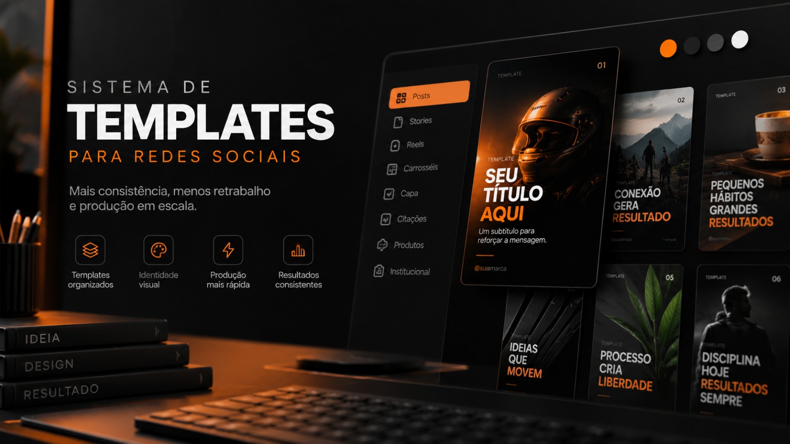 Exemplos de posts criados com o sistema de templates