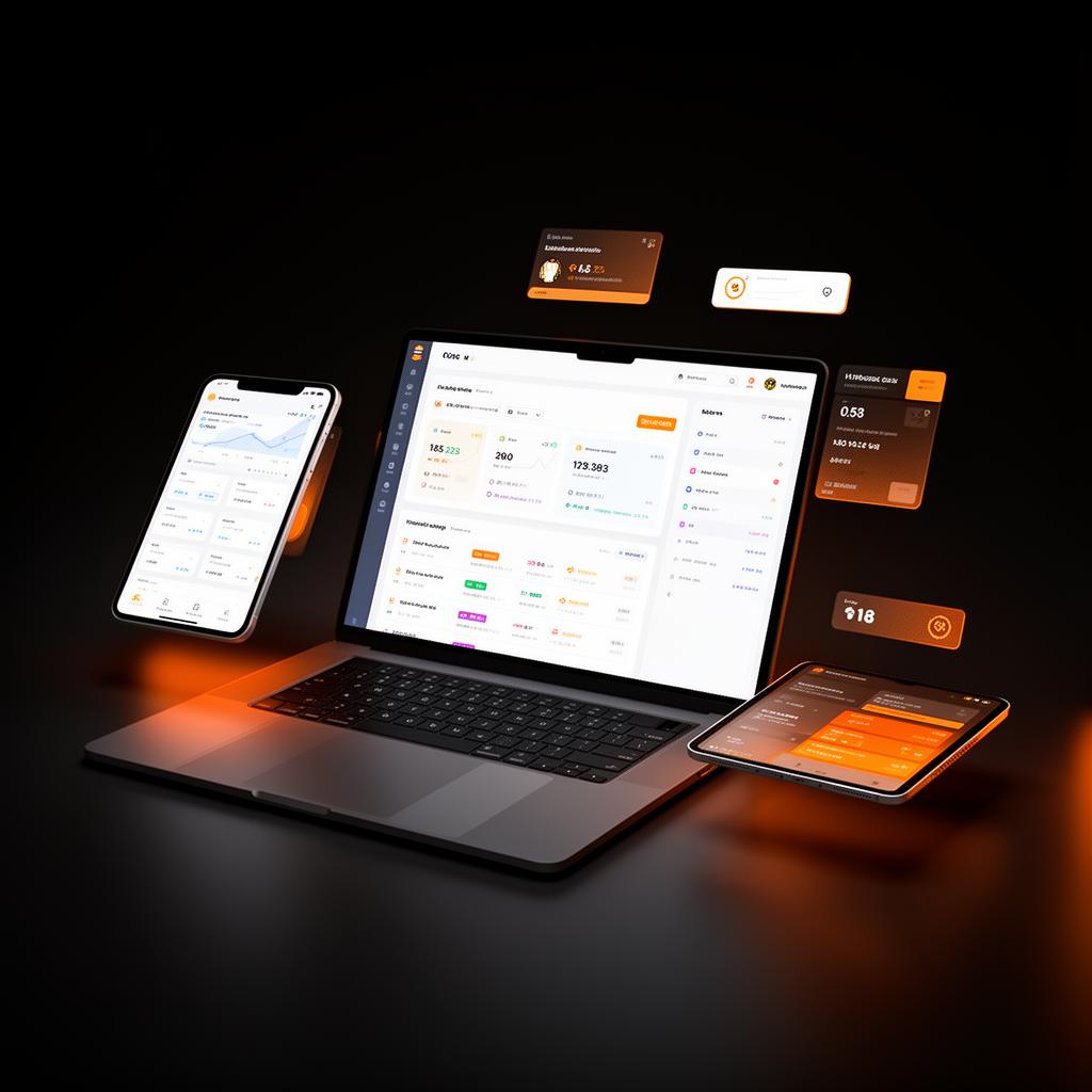 Produto SaaS exibido em múltiplos dispositivos